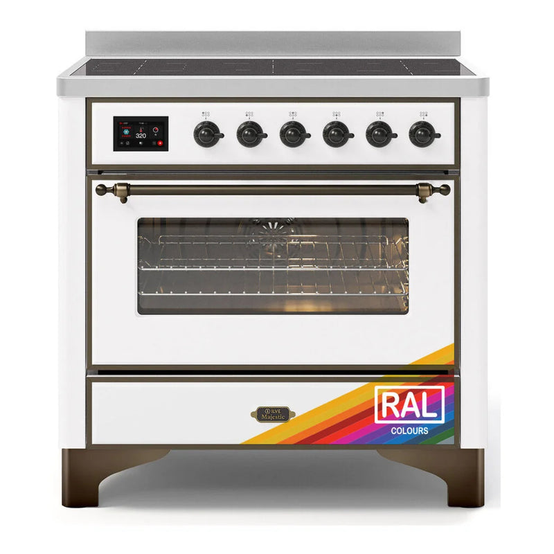 ILVE Majestic II 36" Induction Freestanding Range in RAL Color with Burnished Trim, UMI09NS3RAB