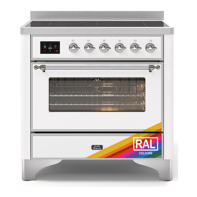 ILVE Majestic II 36" Induction Freestanding Range in RAL Color with Chrome Trim, UMI09NS3RAC