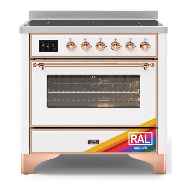 ILVE Majestic II 36" Induction Freestanding Range in RAL Color with Copper Trim, UMI09NS3RAP