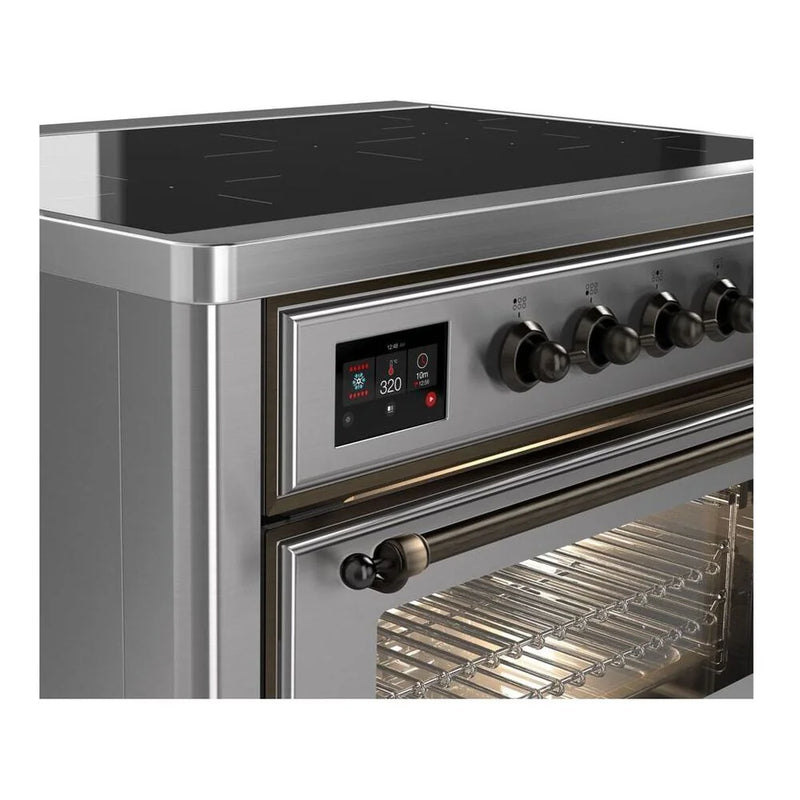 ILVE Majestic II 36" Induction Freestanding Range in Stainless Steel with Burnished Trim, UMI09NS3SSB