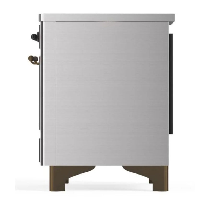 ILVE Majestic II 36" Induction Freestanding Range in Stainless Steel with Burnished Trim, UMI09NS3SSB