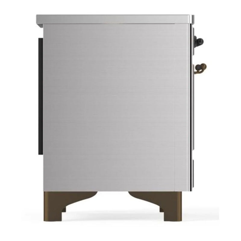 ILVE Majestic II 36" Induction Freestanding Range in Stainless Steel with Burnished Trim, UMI09NS3SSB
