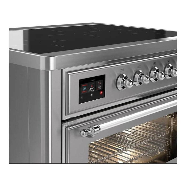 ILVE Majestic II 36" Induction Freestanding Range in Stainless Steel with Chrome Trim, UMI09NS3SSC