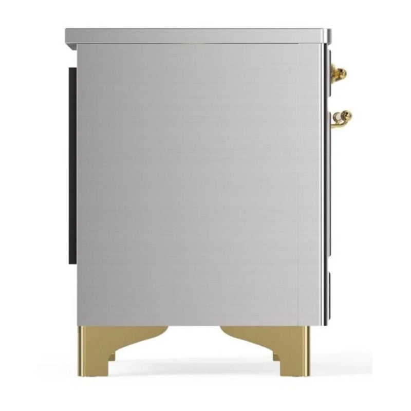 ILVE Majestic II 36" Induction Freestanding Range in Stainless Steel with Brass Trim, UMI09NS3SSG