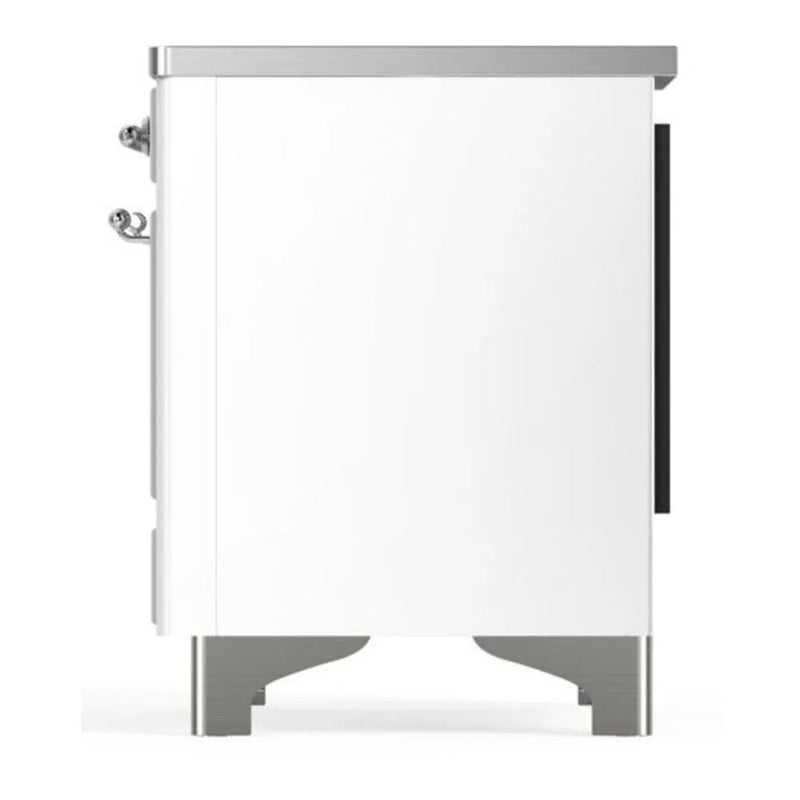 ILVE Majestic II 36" Induction Freestanding Range in White with Chrome Trim, UMI09NS3WHC