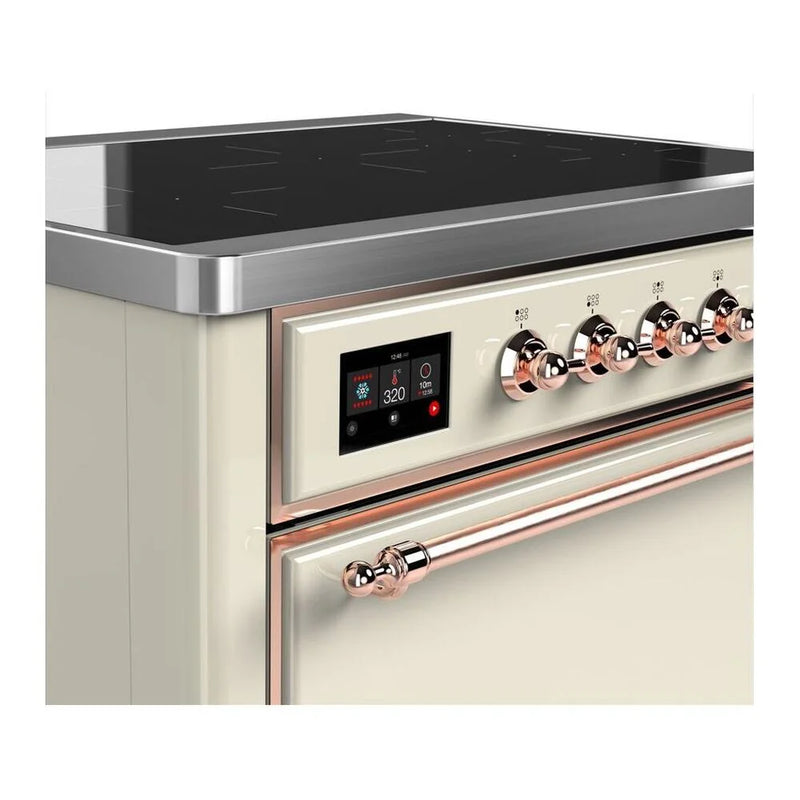 ILVE Majestic II 36" Induction Freestanding Range in Antique White with Copper Trim, UMI09QNS3AWP