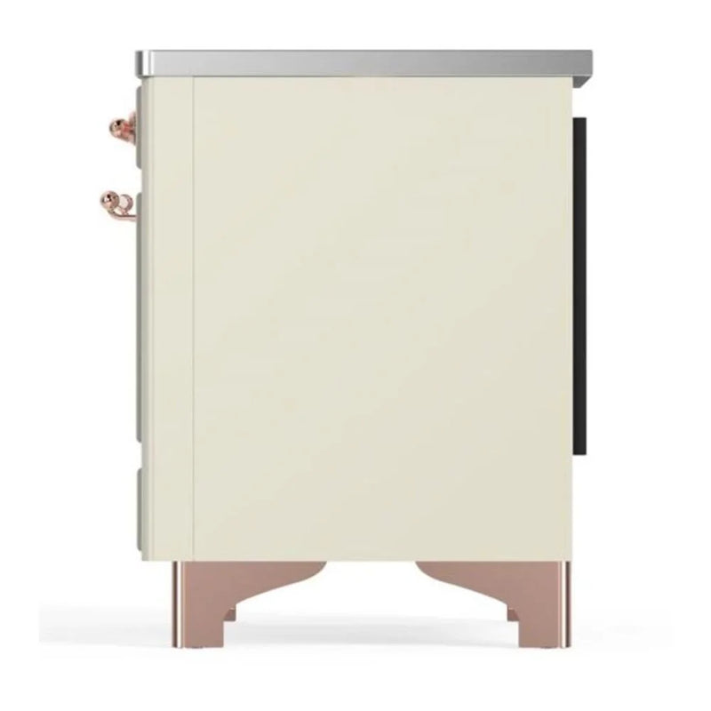 ILVE Majestic II 36" Induction Freestanding Range in Antique White with Copper Trim, UMI09QNS3AWP