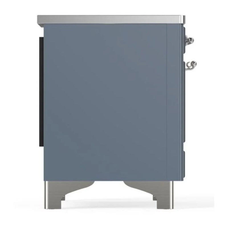 ILVE Majestic II 36" Induction Freestanding Range in Blue Grey with Chrome Trim, UMI09QNS3BGC