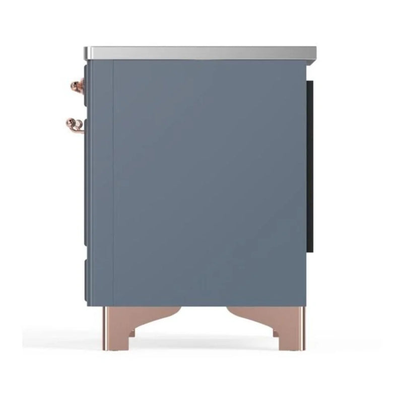 ILVE Majestic II 36" Induction Freestanding Range in Blue Grey with Copper Trim, UMI09QNS3BGP