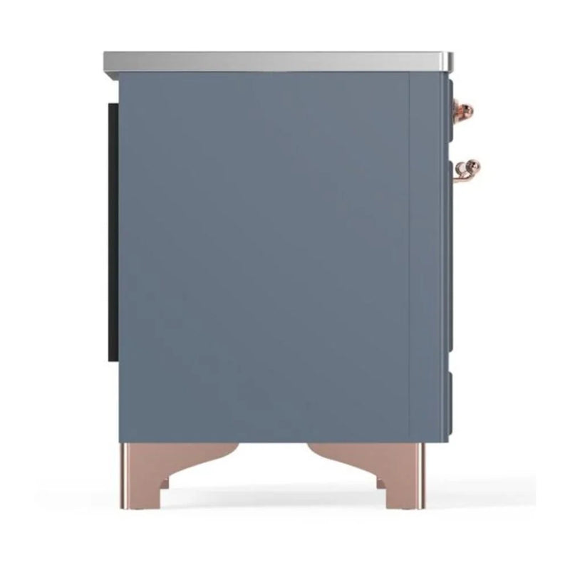 ILVE Majestic II 36" Induction Freestanding Range in Blue Grey with Copper Trim, UMI09QNS3BGP