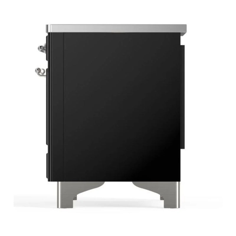 ILVE Majestic II 36" Induction Freestanding Range in Glossy Black with Chrome Trim, UMI09QNS3BKC
