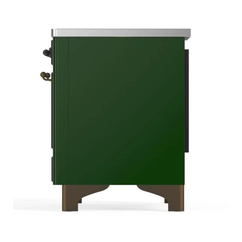ILVE Majestic II 36" Induction Freestanding Range in Emerald Green with Burnished Trim, UMI09QNS3EGB