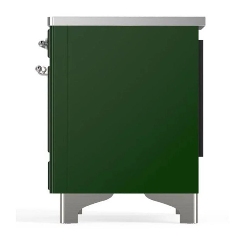 ILVE Majestic II 36" Induction Freestanding Range in Emerald Green with Chrome Trim, UMI09QNS3EGC
