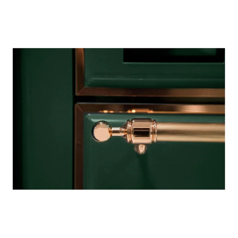 ILVE Majestic II 36" Induction Freestanding Range in Emerald Green with Copper Trim, UMI09QNS3EGP