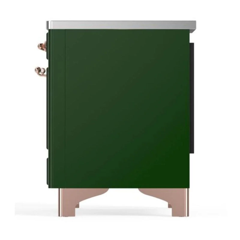 ILVE Majestic II 36" Induction Freestanding Range in Emerald Green with Copper Trim, UMI09QNS3EGP