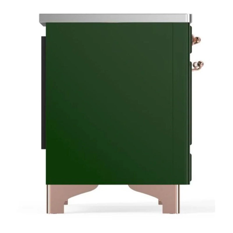 ILVE Majestic II 36" Induction Freestanding Range in Emerald Green with Copper Trim, UMI09QNS3EGP