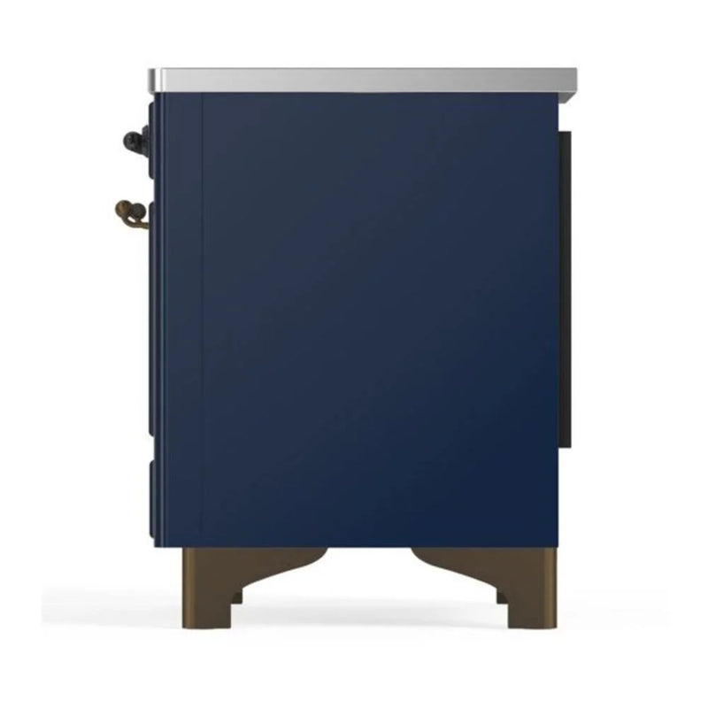 ILVE Majestic II 36" Induction Freestanding Range in Midnight Blue with Burnished Trim, UMI09QNS3MBB