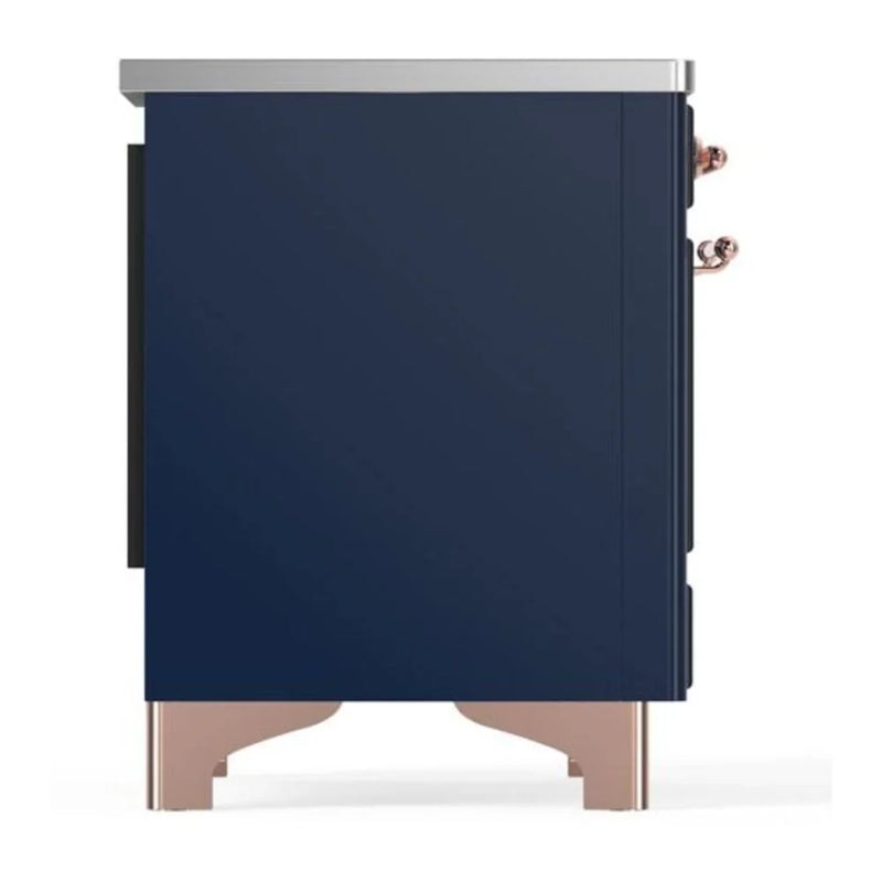 ILVE Majestic II 36" Induction Freestanding Range in Midnight Blue with Copper Trim, UMI09QNS3MBP