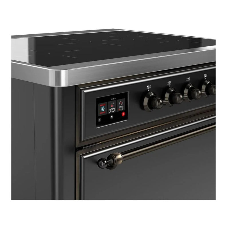 ILVE Majestic II 36" Induction Freestanding Range in Graphite Matte with Burnished Trim, UMI09QNS3MGB