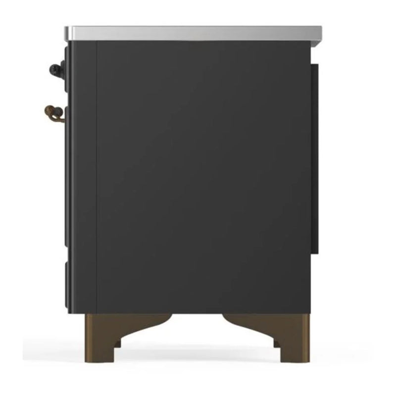 ILVE Majestic II 36" Induction Freestanding Range in Graphite Matte with Burnished Trim, UMI09QNS3MGB