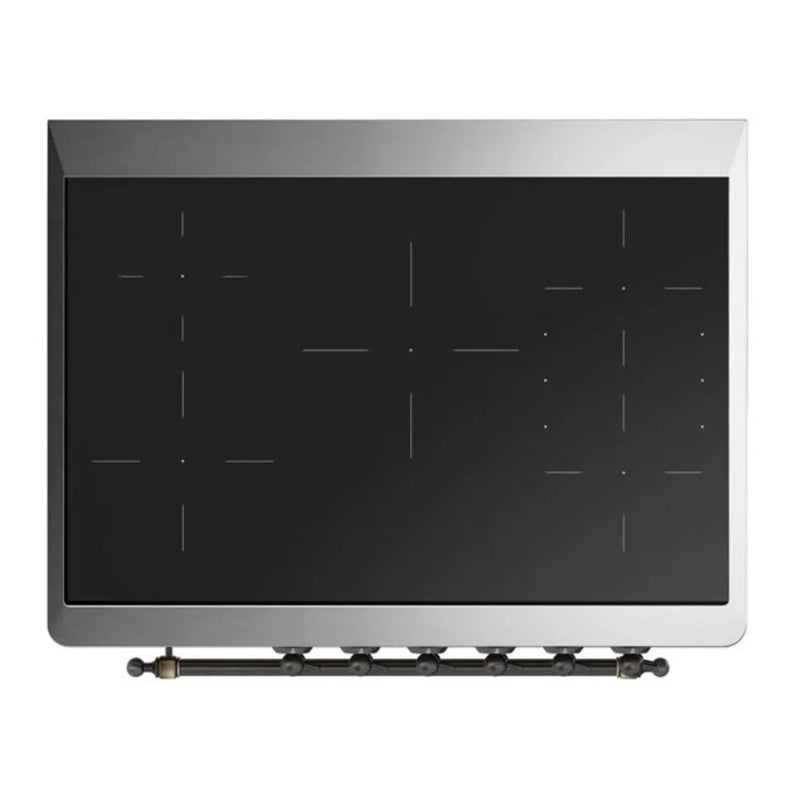 ILVE Majestic II 36" Induction Freestanding Range in Graphite Matte with Burnished Trim, UMI09QNS3MGB