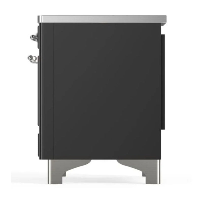 ILVE Majestic II 36" Induction Freestanding Range in Graphite Matte with Chrome Trim, UMI09QNS3MGC