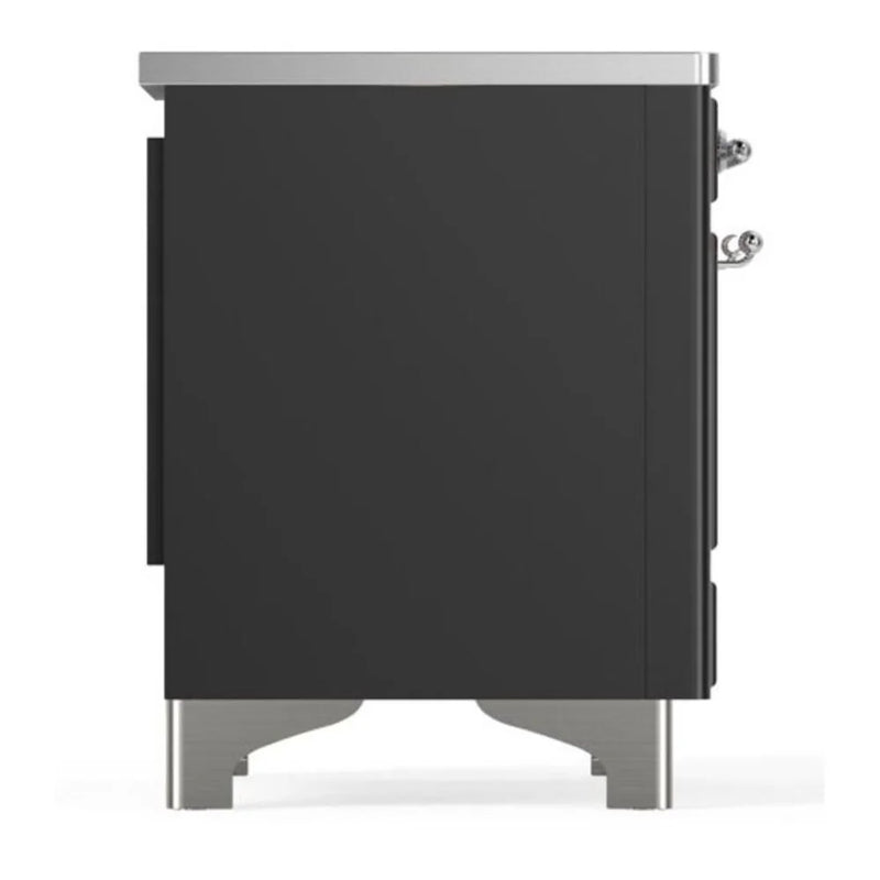 ILVE Majestic II 36" Induction Freestanding Range in Graphite Matte with Chrome Trim, UMI09QNS3MGC