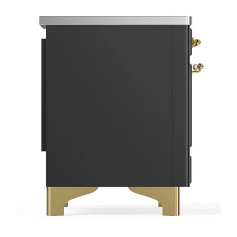 ILVE Majestic II 36" Induction Freestanding Range in Graphite Matte with Brass Trim, UMI09QNS3MGG