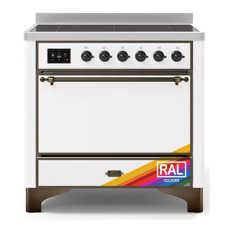 ILVE Majestic II 36" Induction Freestanding Range in RAL Color with Burnished Trim, UMI09QNS3RAB