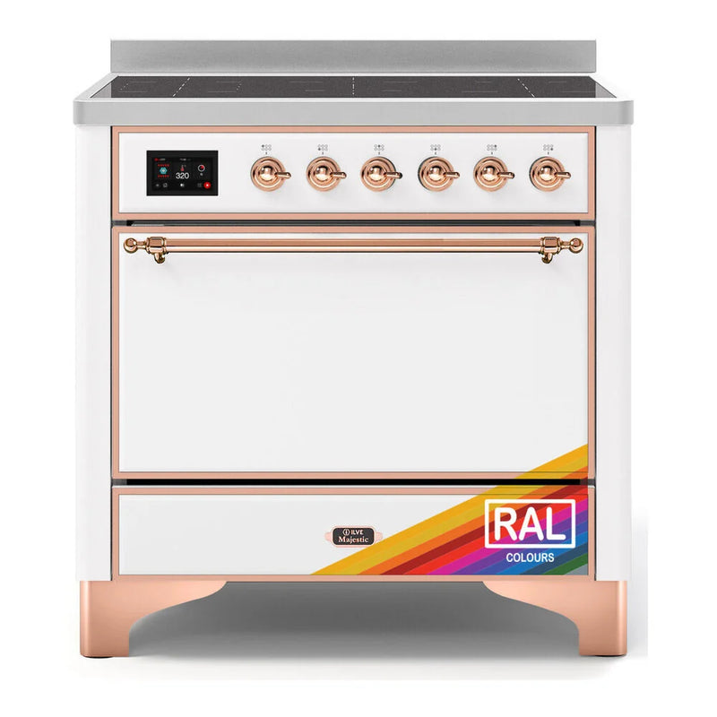 ILVE Majestic II 36" Induction Freestanding Range in RAL Color with Copper Trim, UMI09QNS3RAP
