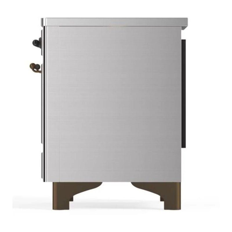 ILVE Majestic II 36" Induction Freestanding Range in Stainless Steel with Burnished Trim, UMI09QNS3SSB