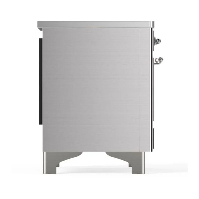 ILVE Majestic II 36" Induction Freestanding Range in Stainless Steel with Chrome Trim, UMI09QNS3SSC