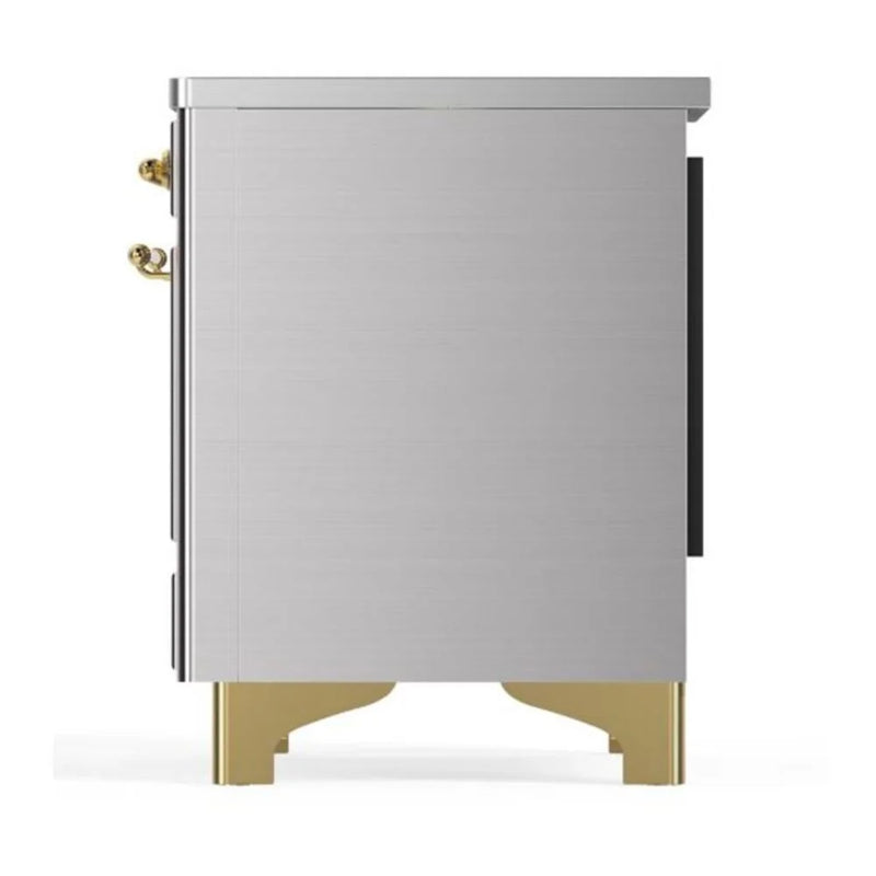 ILVE Majestic II 36" Induction Freestanding Range in Stainless Steel with Brass Trim, UMI09QNS3SSG
