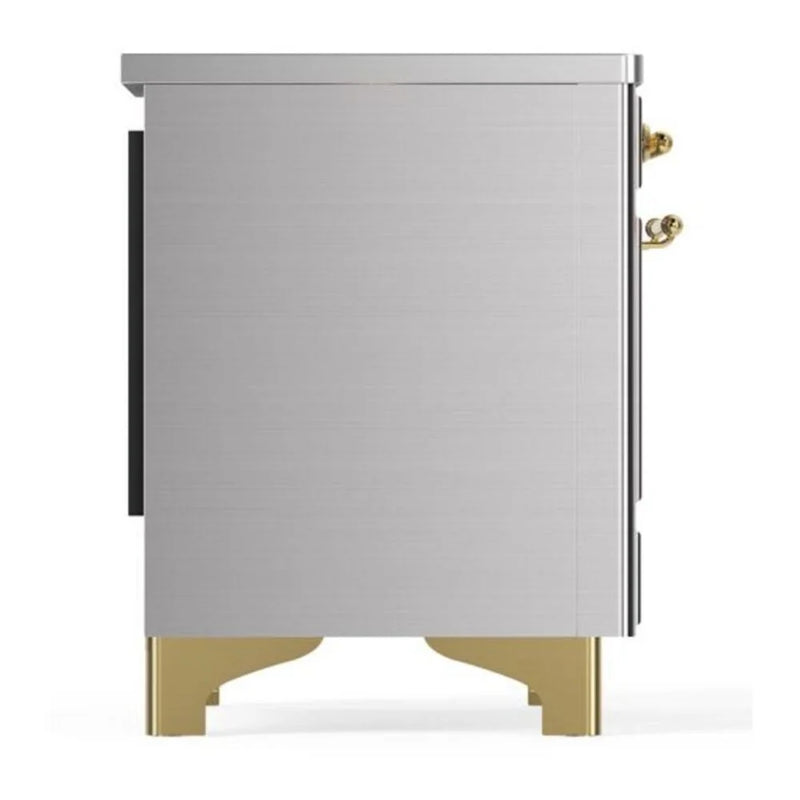 ILVE Majestic II 36" Induction Freestanding Range in Stainless Steel with Brass Trim, UMI09QNS3SSG