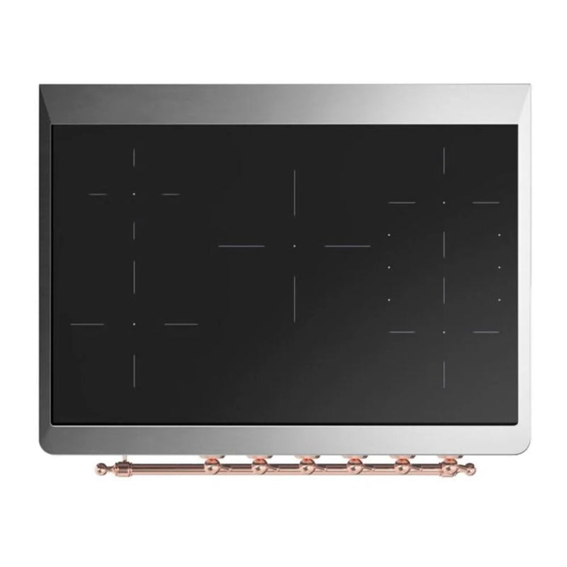 ILVE Majestic II 36" Induction Freestanding Range in Stainless Steel with Copper Trim, UMI09QNS3SSP