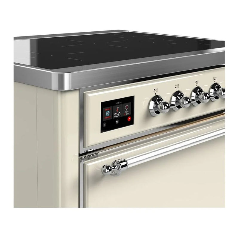 ILVE Majestic II 36" Induction Freestanding Range in White with Chrome Trim, UMI09QNS3WHC