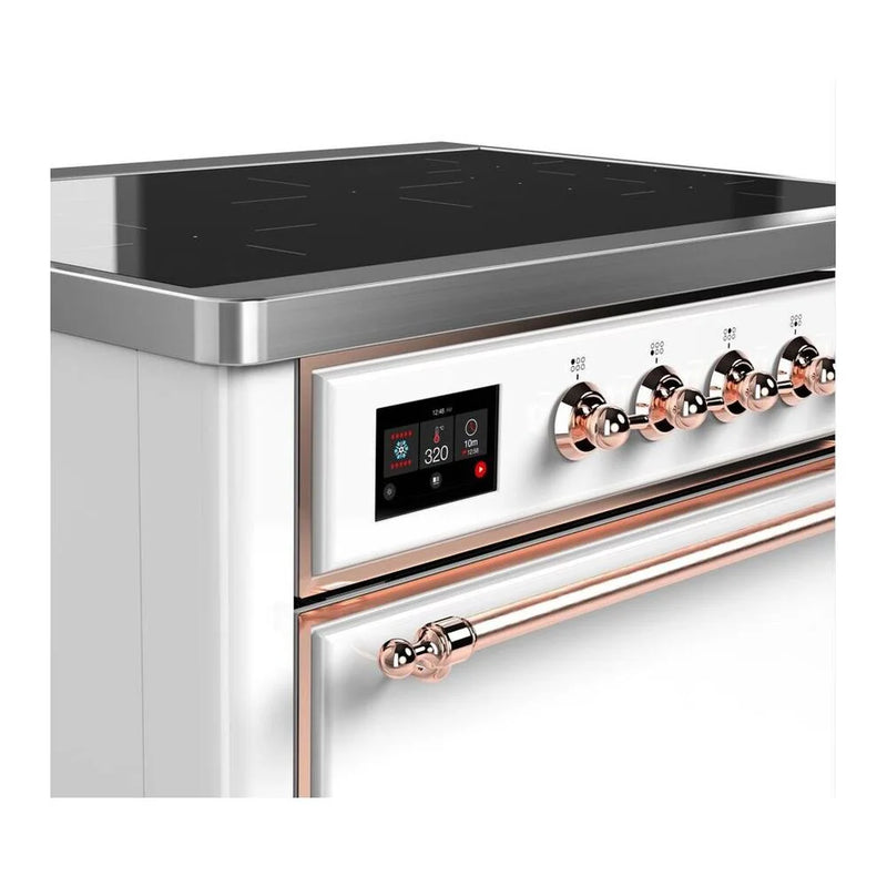 ILVE Majestic II 36" Induction Freestanding Range in White with Copper Trim, UMI09QNS3WHP