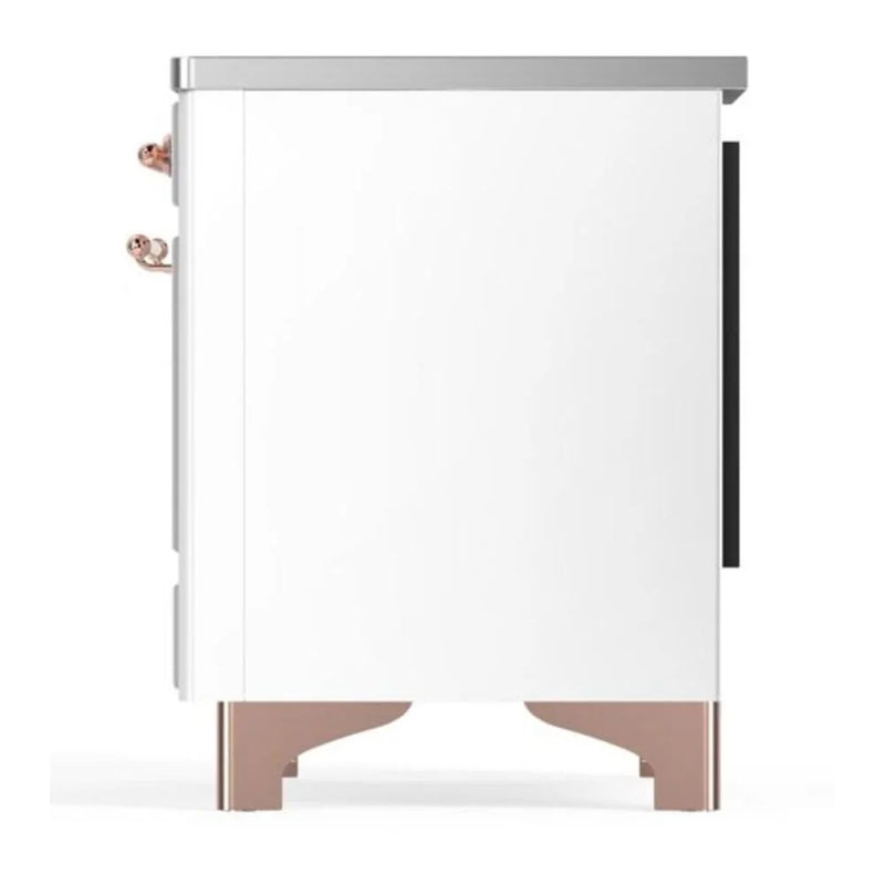 ILVE Majestic II 36" Induction Freestanding Range in White with Copper Trim, UMI09QNS3WHP