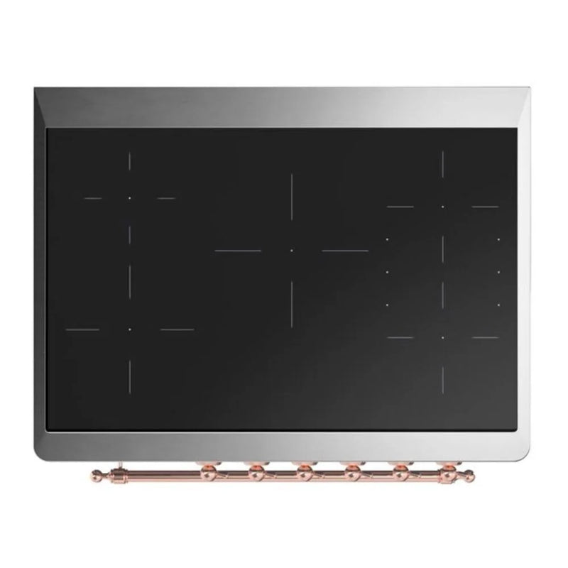 ILVE Majestic II 36" Induction Freestanding Range in White with Copper Trim, UMI09QNS3WHP