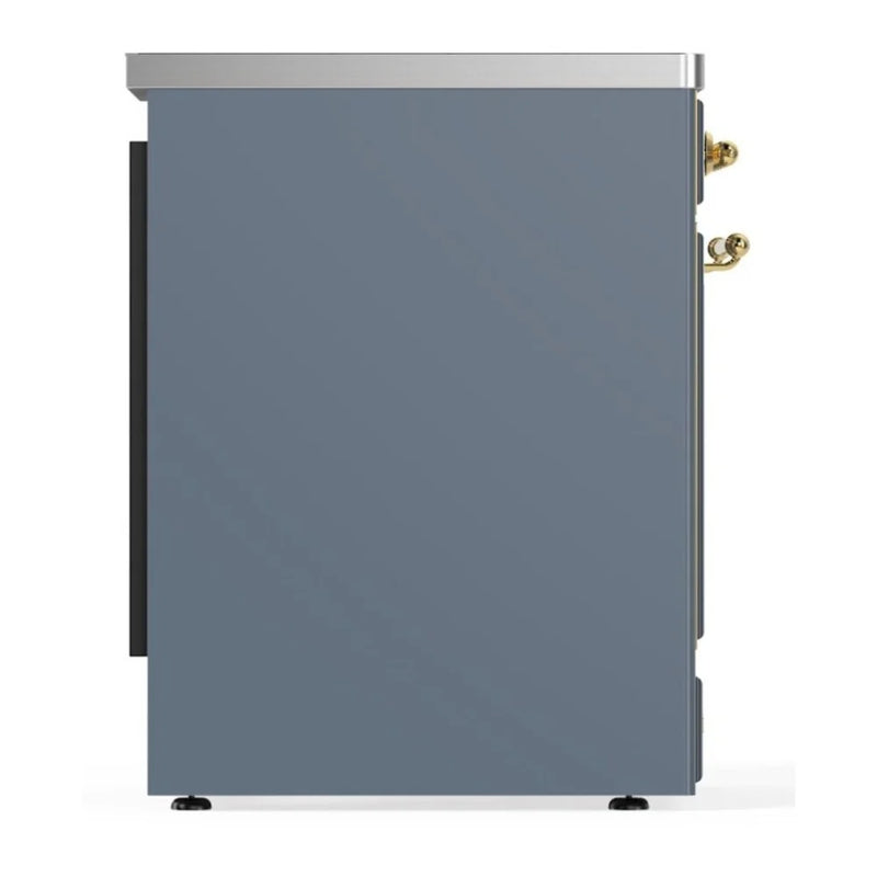 ILVE Majestic II 30" Induction Freestanding Range in Blue Grey with Brass Trim, UMI30NE3BGG