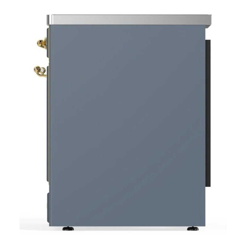 ILVE Majestic II 30" Induction Freestanding Range in Blue Grey with Brass Trim, UMI30NE3BGG