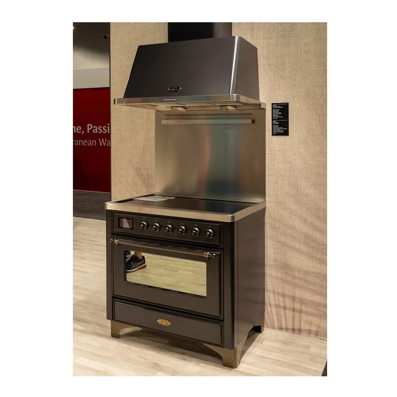ILVE Majestic II 30" Induction Freestanding Range in Glossy Black with Burnished Trim, UMI30NE3BKB
