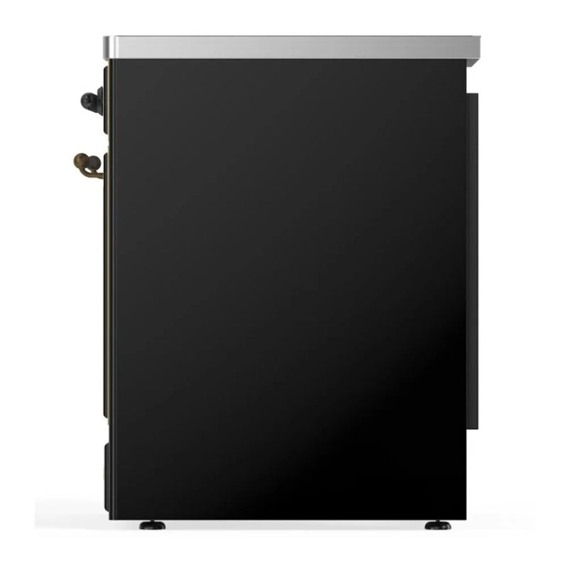 ILVE Majestic II 30" Induction Freestanding Range in Glossy Black with Burnished Trim, UMI30NE3BKB
