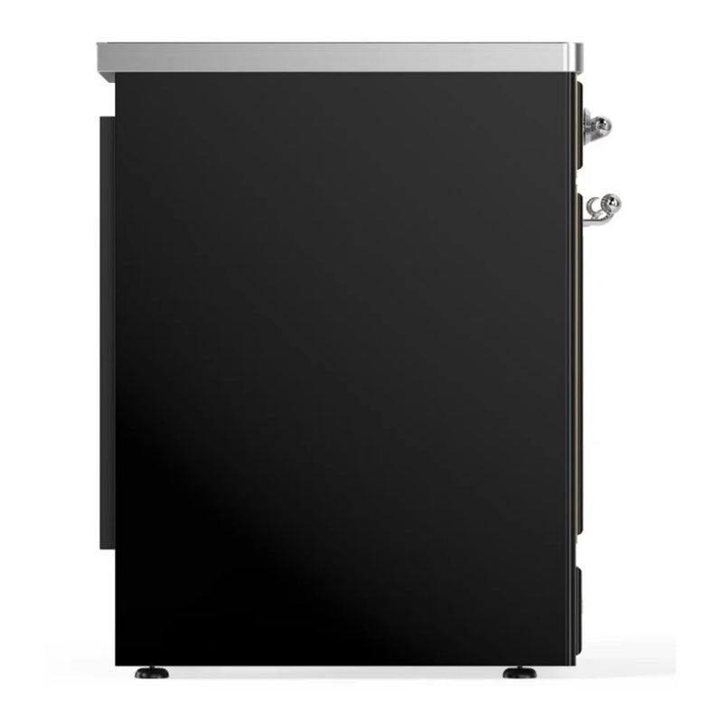 ILVE Majestic II 30" Induction Freestanding Range in Glossy Black with Chrome Trim, UMI30NE3BKC