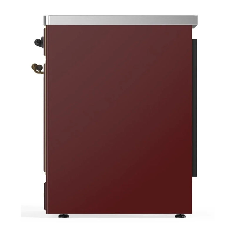 ILVE Majestic II 30" Induction Freestanding Range in Burgundy with Burnished Trim, UMI30NE3BUB