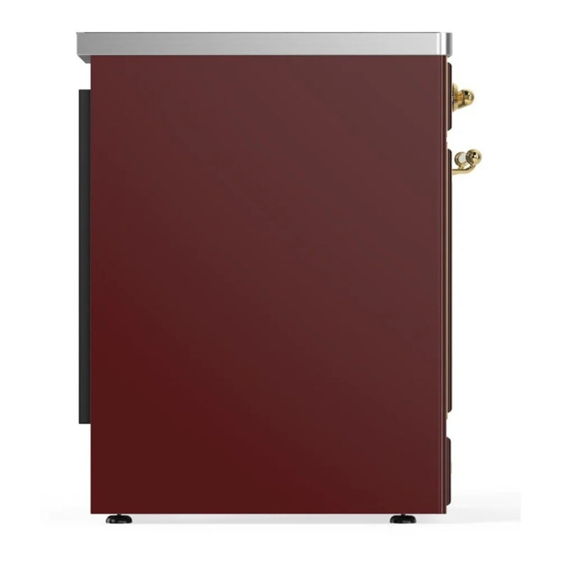 ILVE Majestic II 30" Induction Freestanding Range in Burgundy with Brass Trim, UMI30NE3BUG