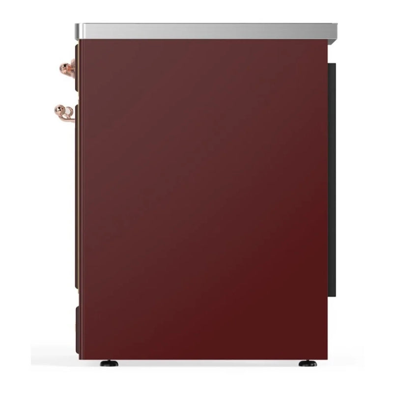 ILVE Majestic II 30" Induction Freestanding Range in Burgundy with Copper Trim, UMI30NE3BUP