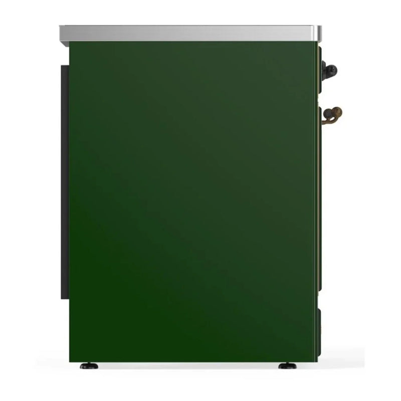 ILVE Majestic II 30" Induction Freestanding Range in Emerald Green with Burnished Trim, UMI30NE3EGB