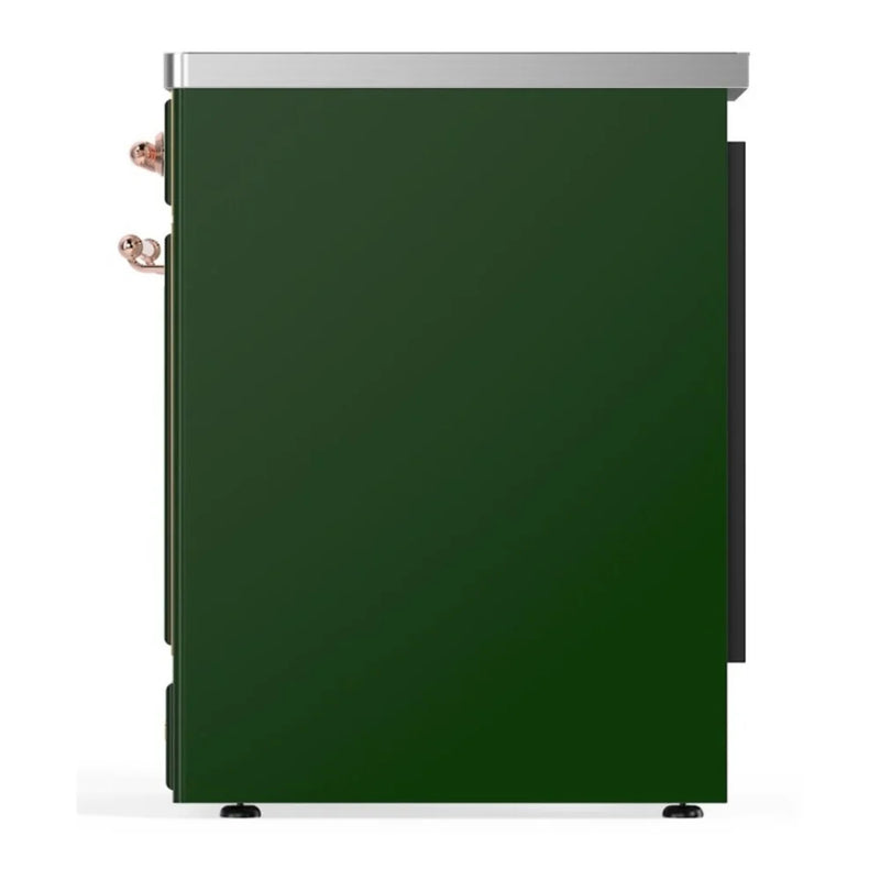 ILVE Majestic II 30" Induction Freestanding Range in Emerald Green with Copper Trim, UMI30NE3EGP