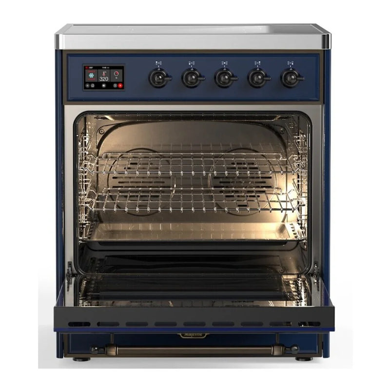 ILVE Majestic II 30" Induction Freestanding Range in Midnight Blue with Burnished Trim, UMI30NE3MBB